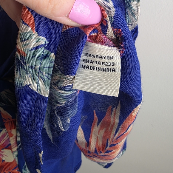 Floral Blue Women's Top - Picture 7 of 10